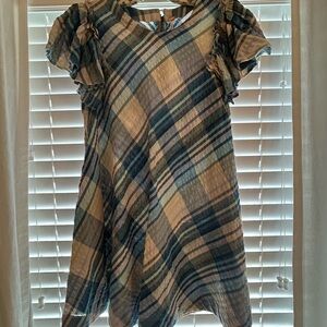 Free People Yara Plaid Printed Mini